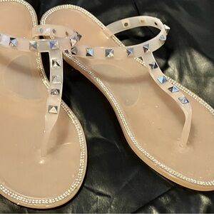 Streetwear Society Studded Sandals - Cream